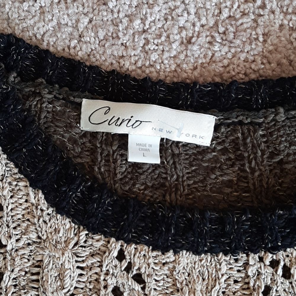 Vintage Curio cream and brown knit sweater - Picture 3 of 7